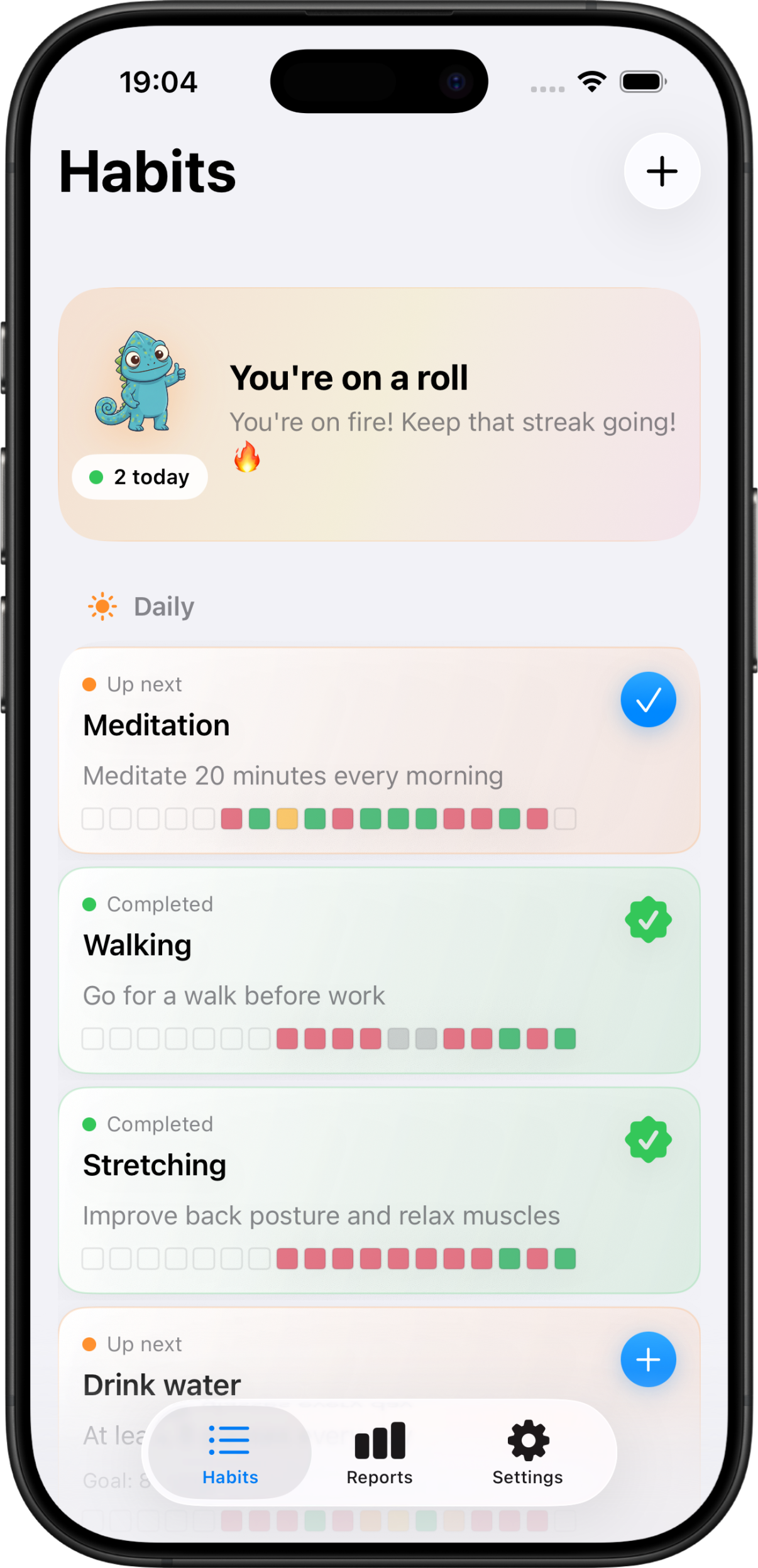 Ping Habits home screen